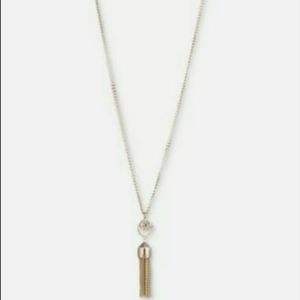 Gold Tone, Necklace 36in Tassel Pendant DKNY